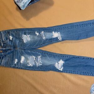 American Eagle Outfitters Ripped Blue Skinny Jeans